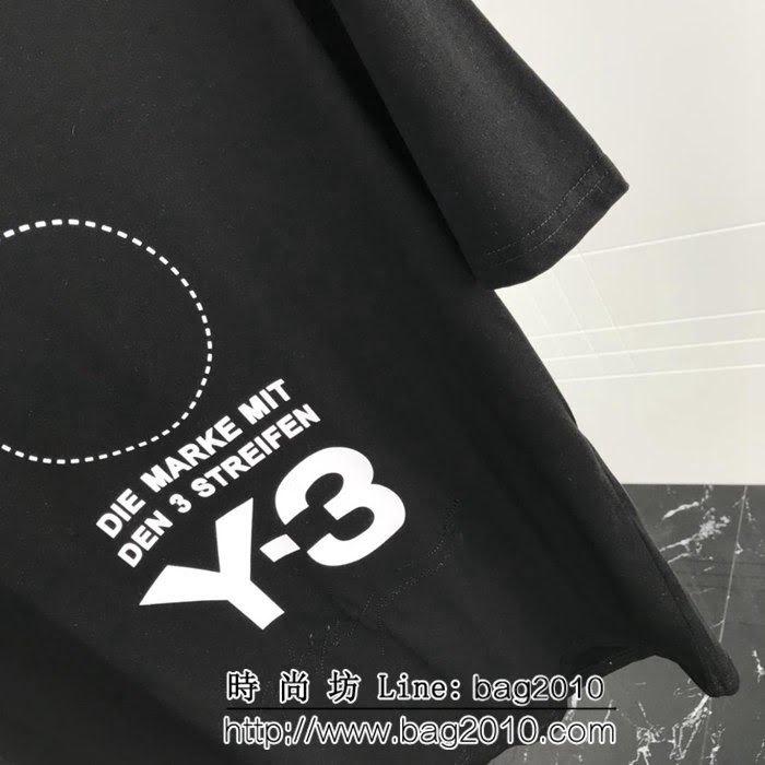 Y-3山本耀司 19ss早春新款 刺繡簽名印花短袖 定制純棉面料 高版本男女同款 ydi2108